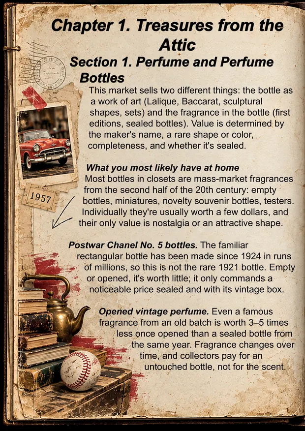 Sample page: perfume and perfume bottles